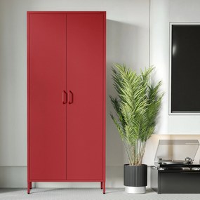 Gardróbszekrény FLAVIO, 800 x 1850 x 450 mm, Modern: piros
