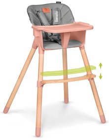 Lionelo - Gyermek etetőszék 2 az 1-ben KOEN Pink Rose