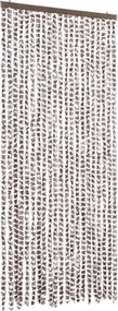 vidaXL tópszínű és fehér zsenília rovarfüggöny 90 x 220 cm