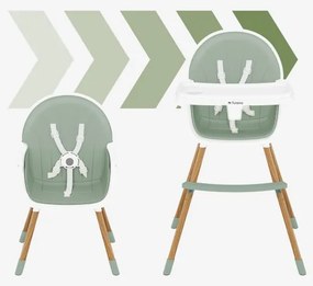 Etetőszék gyerekeknek lábtartóval, 3 éves korig, zöld