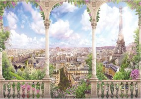 Fotótapéta Kilátás A Teraszról 3D Párizs város 312x219
