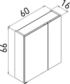 Purus fürdőszobaszekrény, 60 cm – TR785PNC1257