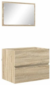 vidaXL Fürdőszoba bútor szett fiókkal tárolóval Sonoma tölgy Faanyag