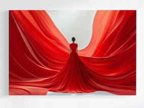 Canvas Vászonkép Nő Lány Sziluett Figura Piros 120x80