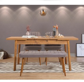 Étkezőgarnitúra(Kihúzható asztal, szék) (4 db) Santiago Atlantice -Soho Szürke