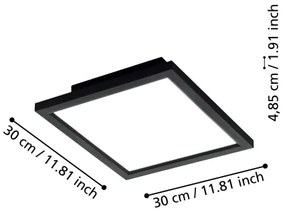 Eglo 900049 - LED Dimmelhető mennyezeti lámpa SALOBRENA-Z LED/15,3W/230V fekete