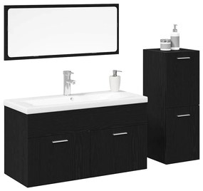 Fürdőszobai Bútor Szett 4 pcs Fekete tölgy 90 x 38,5 x 50 cm