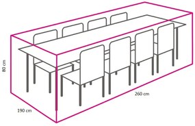 Kerti étkező szett takaróponyva (190x260x80 cm)