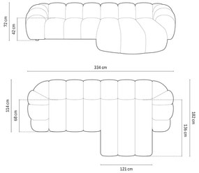 Világoszöld sarokkanapé (jobb oldali) Diana – Micadoni