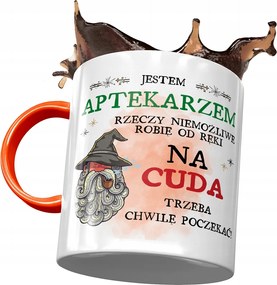 Narancssárga bögre a patikusnak Ajándék fényképes nyomtatással