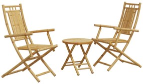 vidaXL 3 részes bambusz bisztrószett