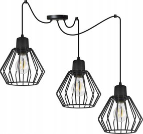 Mennyezeti Lámpa Lógó Csillár Hármas Pók Fekete Loft Modern Led