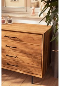 Natúr színű tölgyfa magas komód 97x95 cm Abies – The Beds