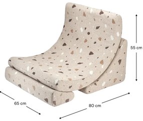 Világosbarna buklé-zsenília gyerek fotel Terrazzo Moon – Wigiwama
