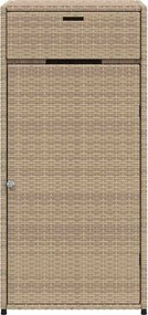 vidaXL bézs polyrattan kerti tárolószekrény 55 x 55 x 111 cm