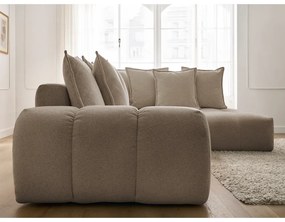 Szürkésbarna zsenília kinyitható-tárolóhelyes sarokkanapé (jobb oldali-L alakú) Everest – Bobochic Paris