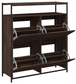 barna tölgy cipőszekrény 4 kihajtható fiókkal 100x34x112 cm