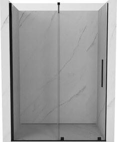 Mexen Velar tolóajtós zuhanyajtó 160 cm, átlátszó, fekete - 871-160-000-01-70