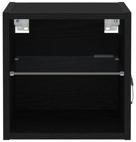 LED TV szekrény 2 db Fekete tölgy 30x28,5x30 cm Mérnöki fa