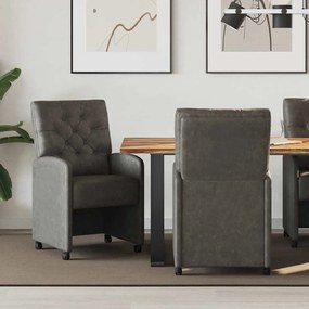 Kerekes Étkező Székek 2 pcs Fekete 58 x 67 x 97 cm Műbőr