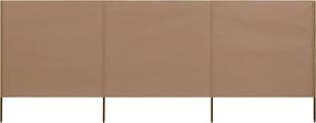 vidaXL tópszínű szövet 3-paneles szélfogó 400 x 160 cm