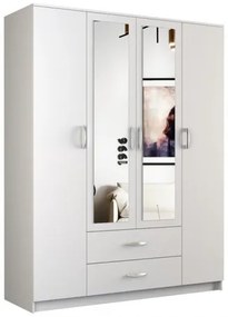 ROMANA ruhásszekrény tükörrel 160 cm fehér