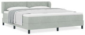 Boxspring Ágy Matrac Világosszürke 180x200 cm, Bársonyos