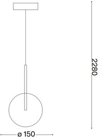 Ideal Lux - LED Csillár zsinóron EQUINOXE 1xG4/2W/230V átm. 15 cm réz/átlátszó