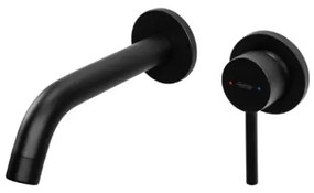 REA-B5332 - OWEN fekete falba süllyesztett mosdócsaptelep