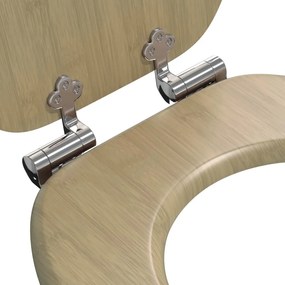 Lágy záródású WC ülőke 2 pcs Világos bambusz szín 44 x 38 cm