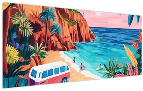 Kép - Lakóautó az óceánnál (120x50 cm)