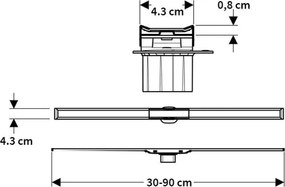 Geberit 154.453.KS.1 - CleanLine zuhanyfolyóka 90x0,8 cm rozsdamentes acél
