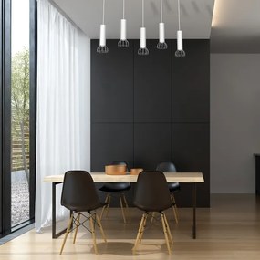 Csillár zsinóron DANTE 5xGU10/25W/230V fehér/fényes króm