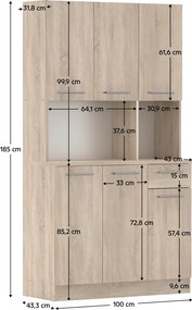 Hatajtós szekrény, sonoma tölgy, PELION NEW