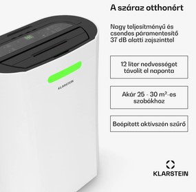 Klarstein AeroDry Smart 12 párátlanító, 12 l/nap, 18 m², páratartalom érzékelő, irányítás alkalmazás segítségével, 135 m³/h