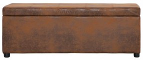 barna művelúr pad tárolórekesszel 116 cm