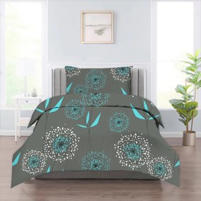 Pitypang türkiz pamut ágynemű DeLuxe 140x200cm