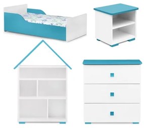 Szekrény PABIS 87x83 cm fehér/kék