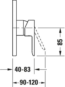 Duravit DC4210010010 - Zuhanycsaptelep falba süllyesztett beépítéshez D-CODE, fényes króm