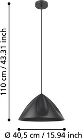 EGLO 900835 PODERE Egyágú Függesztett Lámpa Fém E27 IP20
