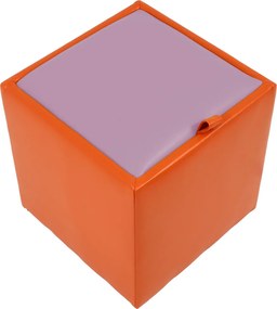 Box puff - műbőr, narancssárga/lila - 21895/21897 R