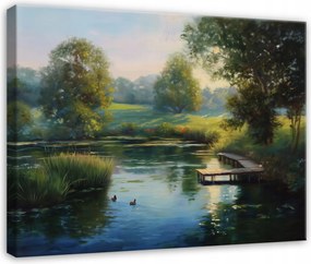 Vászonkép Erdő Tó Természet Fák Hálószoba Nappali Konyha Vászonkép 100x70