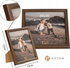 Képkeret, négyzet alakú, 10x10, barna, Loft