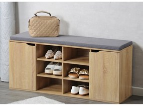 Kesper 15928 Cipőtartó állvány ülőfelülettel,tölgyfa dekor, 103 x 48 x 30,5 cm