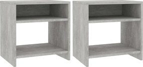 vidaXL 2 db betonszürke szerelt fa éjjeliszekrény 40 x 30 x 40 cm