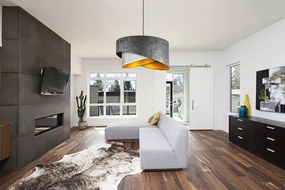 Duo szürke textil búrás függőlámpa Glimex Abazur Premium 1xE27 GA0119