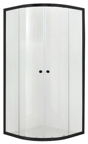 Hagser Andrea zuhanykabin 90x90 cm félkör alakú fekete matt/átlátszó üveg HGR22000020