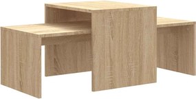 vidaXL sonoma tölgy szerelt fa dohányzóasztal szett 100 x 48 x 40 cm