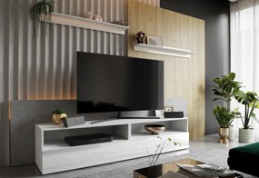 ELPASO 48 nappali fal + Led világítás, fehér/magasfényű fehér