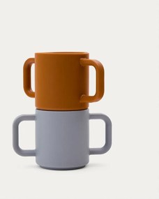 Kék-narancssárga szilikon gyerek bögre szett 2 db-os Lili – Kave Home